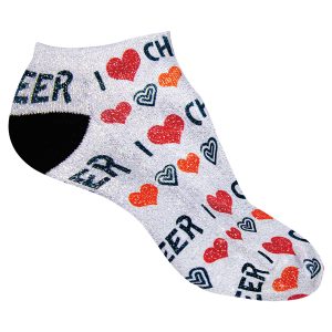 Custom Sublimation Shimmer Adult No Show Socks – Sparkling design with vibrant custom prints from 154 Print Shop.