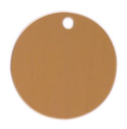 1 1/2" x .040" Solid Brass Round Key Tag