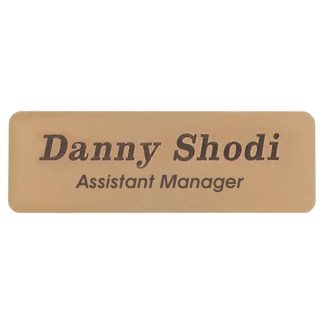2 3/4" x 7/8" Gold Brass Name Badge Plate