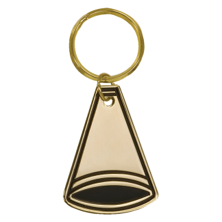 1 1/2" x 2 1/4" Gold Megaphone Brass Keychain