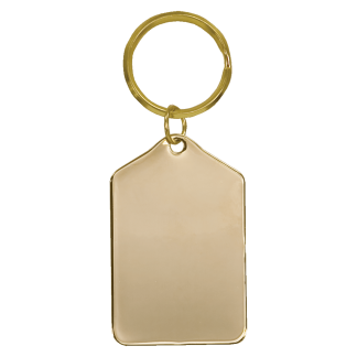 1 1/2" x 2 1/2" Gold Tablet Brass Plated Keychain