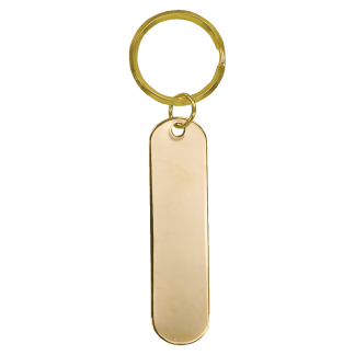 3/4" x 3" Gold Bar Brass Keychain
