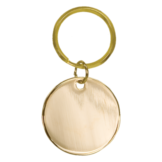 1 1/2" Gold Blank Circle Brass Plated Keychain