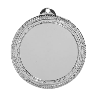 2" Bright Silver 1 1/2" Insert Holder Laserable BriteLazer Medal
