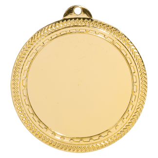 2 3/4" Bright Gold 2" Insert Holder Laserable BriteLazer Medal