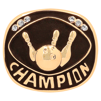 Gold Bowling Champion Ring Insert