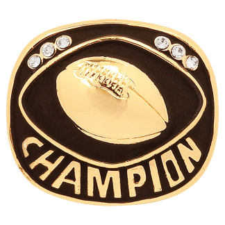 Gold Football Champion Ring Insert
