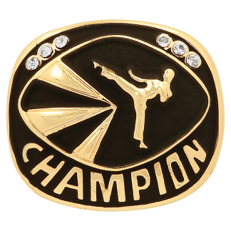Gold Martial Arts Champion Ring Insert