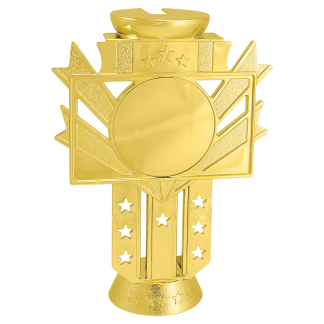 6" Gold Riser/Holder Figure Holds a 2" Insert and a 3 1/2" x 2" Plate