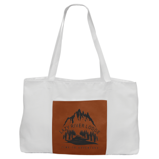 19" x 12" White Bag with 5" Rawhide Laserable Leatherette Gusset