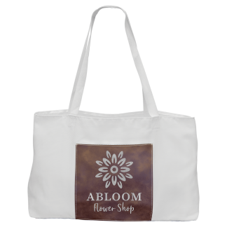 19" x 12" White Bag with 5" Rustic/Silver Laserable Leatherette Gusset