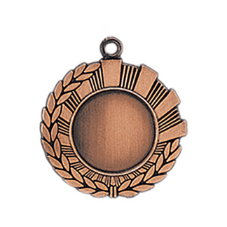 1 3/4" Antique Bronze Wreath 1" Insert Holder Medal