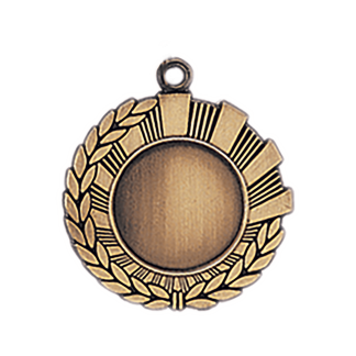 1 3/4" Antique Gold Wreath 1" Insert Holder Medal