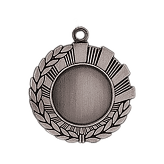 1 3/4" Antique Silver Wreath 1" Insert Holder Medal