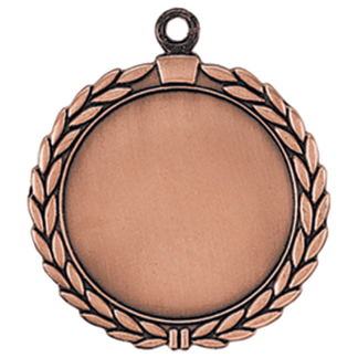 2 1/2" Antique Bronze Wreath 2" Insert Holder Medal