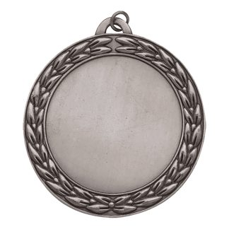 2 3/4" Antique Silver Wreath 2" Insert Holder Medal