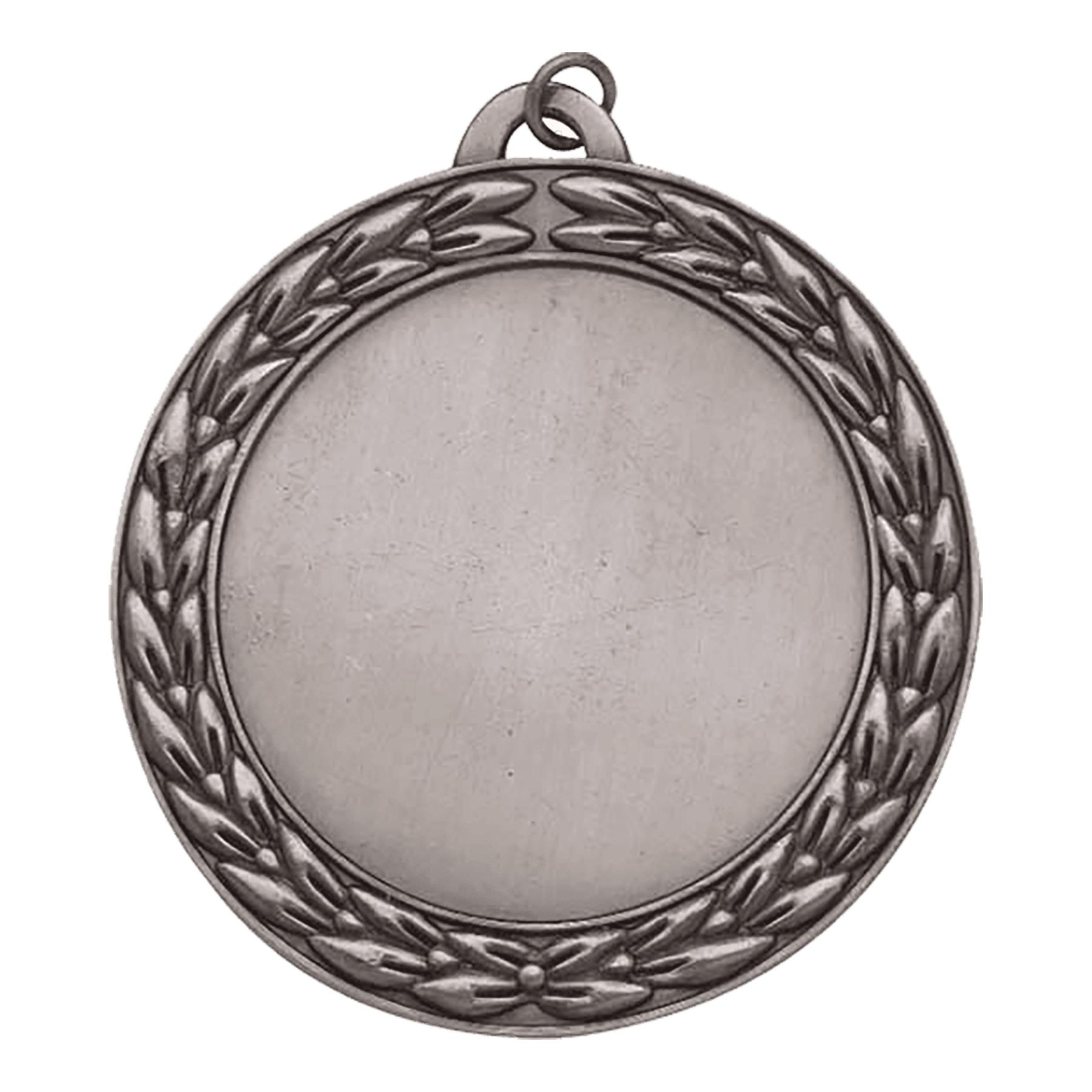 2 3/4" Antique Silver Wreath 2" Insert Holder Medal