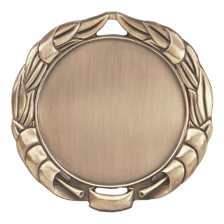 2 3/4" Antique Gold Wreath 2" Insert Holder Medal (double sided)