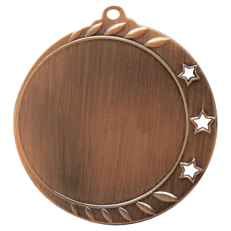2 3/4" Antique Bronze 3-Star 2" Insert Holder Medal