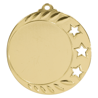 2 3/4" Bright Gold 3-Star 2" Insert Holder Medal