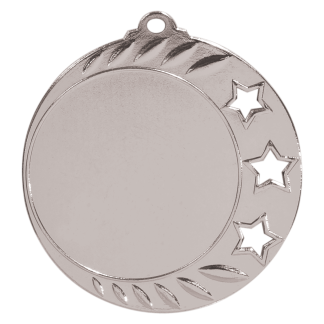 2 3/4" Bright Silver 3-Star 2" Insert Holder Medal