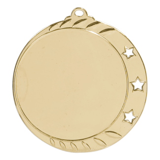 1 7/8" Bright Gold 3-Star 1 1/2" Insert Holder Medal