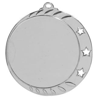 1 7/8" Bright Silver 3-Star 1 1/2" Insert Holder Medal