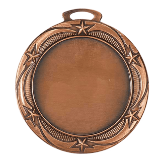 2 3/4" Antique Bronze Star 2" Insert Holder Medal