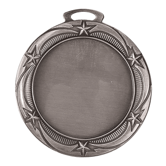 2 3/4" Antique Silver Star 2" Insert Holder Medal