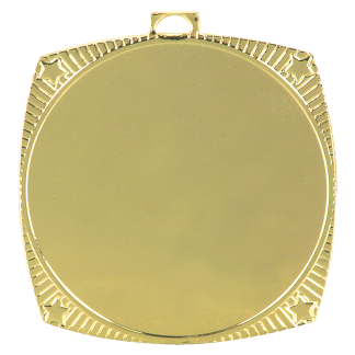 2 1/8" Bright Gold Square Star 2" Insert Holder Medal