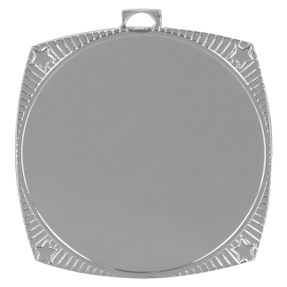 2 1/8" Bright Silver Square Star 2" Insert Holder Medal