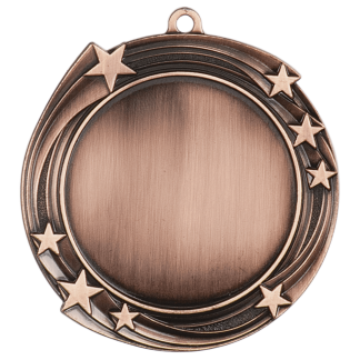 2 3/4" Antique Bronze Swirling Star 2" Insert Holder Medal