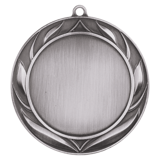 2 3/4" Antique Silver Wreath 2" Insert Holder Medal