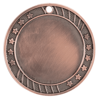 2 3/4" Antique Bronze 12-Star 2" Insert Holder Medal