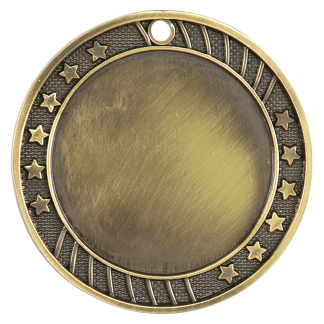 2 3/4" Antique Gold 12-Star 2" Insert Holder Medal