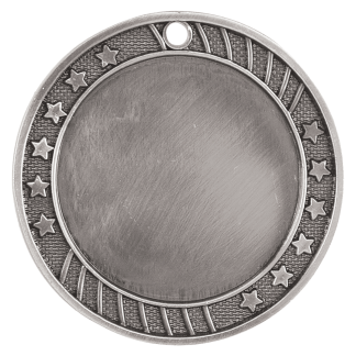 2 3/4" Antique Silver 12-Star 2" Insert Holder Medal