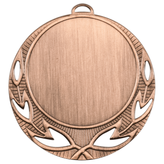2 3/4" Antique Bronze Open Wreath 2" Insert Holder Medal