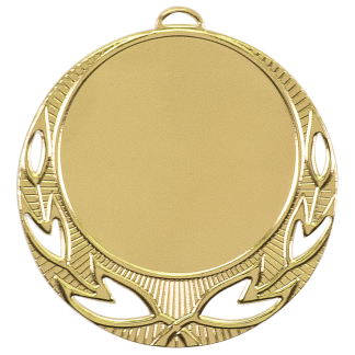 2 3/4" Bright Gold Open Wreath 2" Insert Holder Medal
