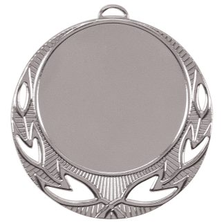 2 3/4" Bright Silver Open Wreath 2" Insert Holder Medal