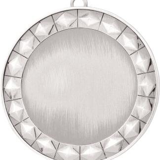 2 3/4" Bright Silver Diamond 2" Insert Holder Medal