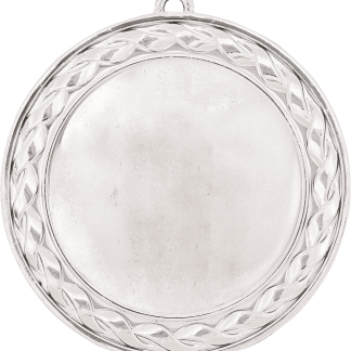 2 3/4" Bright Silver Weave 2" Insert Holder Medal