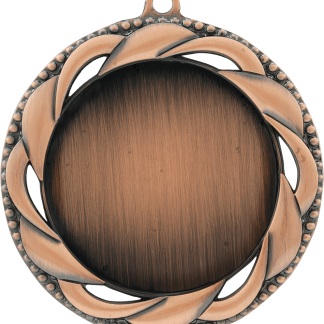2 3/4" Antique Bronze Rosette 2" Insert Holder Medal