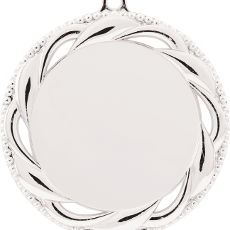 2 3/4" Bright Silver Rosette 2" Insert Holder Medal