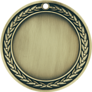 4" Antique Gold 3" Insert Holder Medal