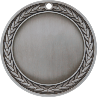 4" Antique Silver 3" Insert Holder Medal