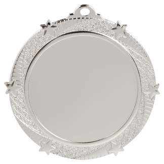 2 3/4" Bright Silver 6-Star 2" Insert Medal Holder