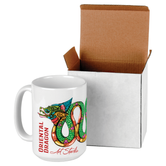 15 oz. White Sublimatable Ceramic Mug with White Box