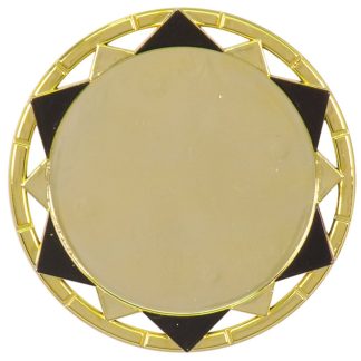 2 5/8" Gold/Black Plaque Mount with 2" Insert Holder