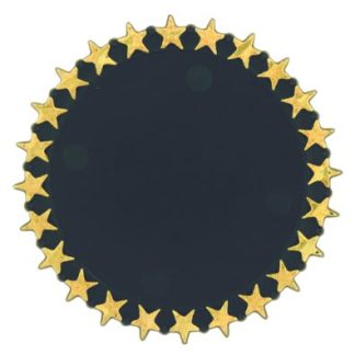 2 1/2" Black/Gold Star Plaque Mount with 2" Insert Holder