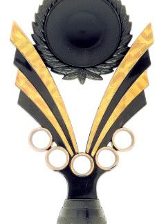 6 1/2" Black/Gold 2" Insert Holder Figure